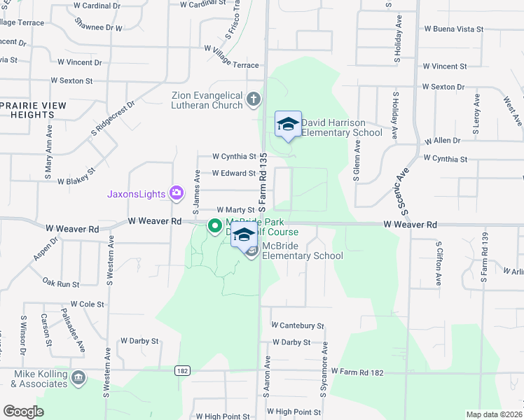 map of restaurants, bars, coffee shops, grocery stores, and more near 4957 South Golden Avenue in Springfield