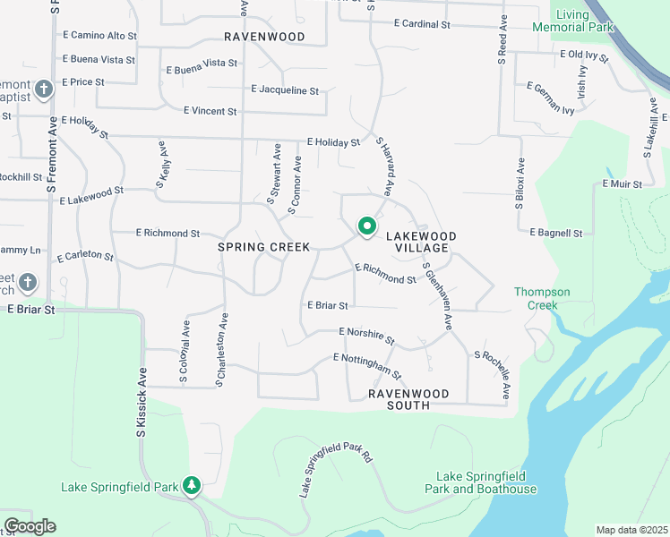 map of restaurants, bars, coffee shops, grocery stores, and more near 4900-4904 South Warwick Avenue in Springfield