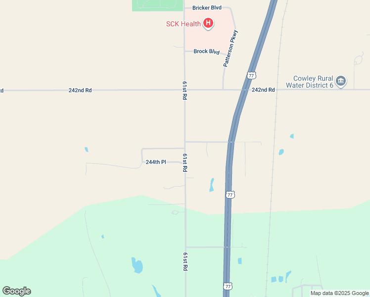 map of restaurants, bars, coffee shops, grocery stores, and more near 6847 244th Place in Arkansas City