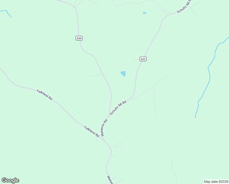 map of restaurants, bars, coffee shops, grocery stores, and more near County Road 630 in Meherrin