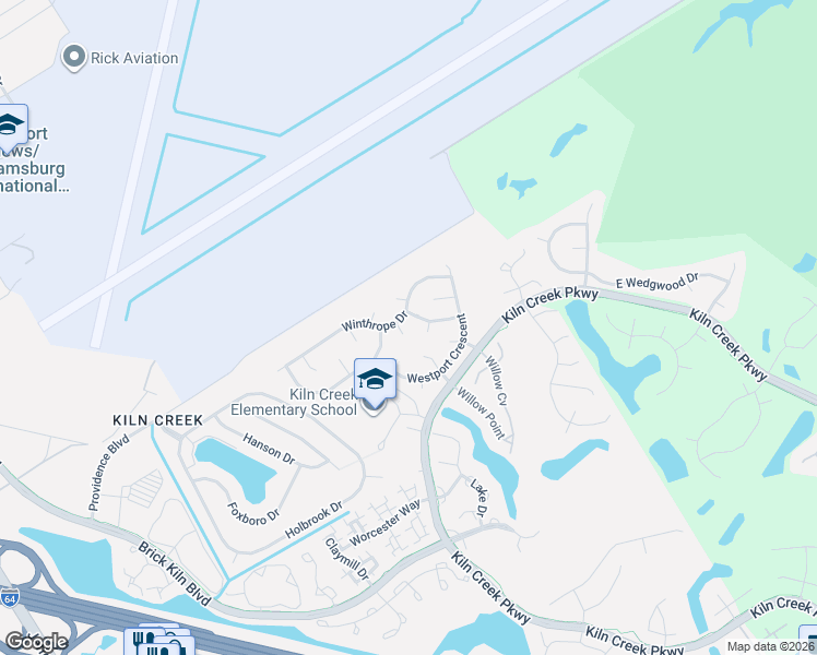 map of restaurants, bars, coffee shops, grocery stores, and more near 801 Progress Court in Newport News
