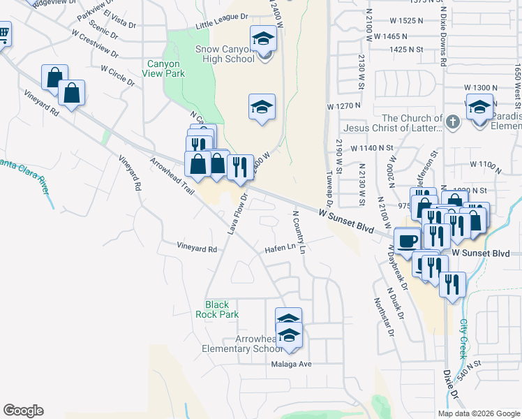 map of restaurants, bars, coffee shops, grocery stores, and more near 960 Heritage Drive in Santa Clara