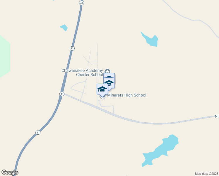 map of restaurants, bars, coffee shops, grocery stores, and more near 45077 Road 200 in O'Neals