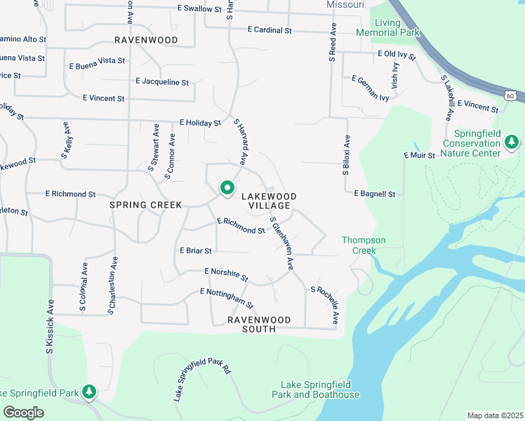 map of restaurants, bars, coffee shops, grocery stores, and more near 2145 East Regency Place in Springfield