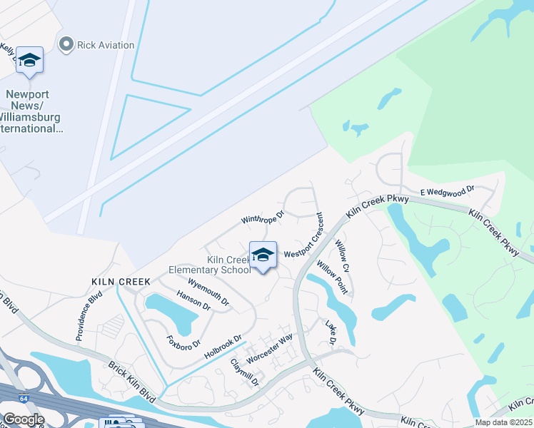 map of restaurants, bars, coffee shops, grocery stores, and more near 804 Millgate Court in Newport News