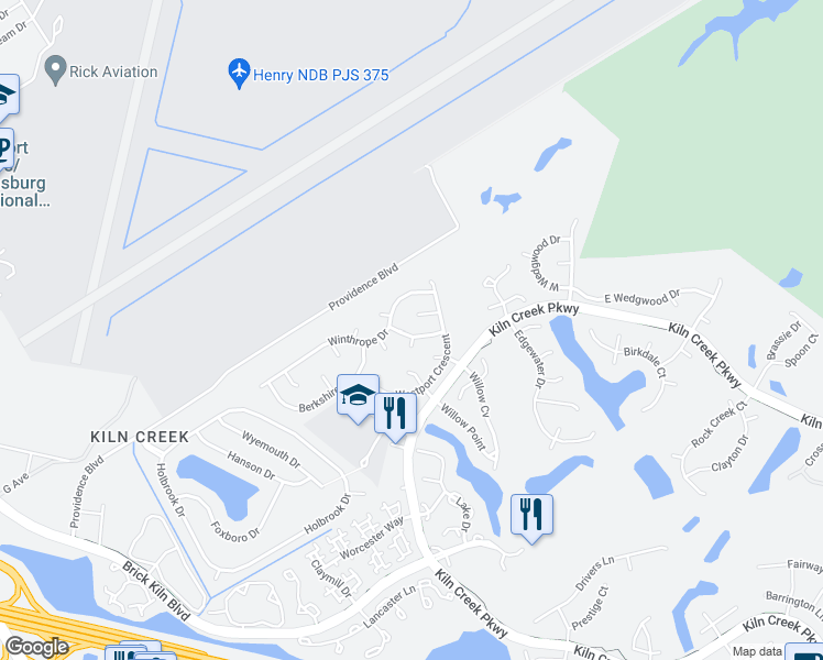 map of restaurants, bars, coffee shops, grocery stores, and more near 811 Hamder Way in Newport News
