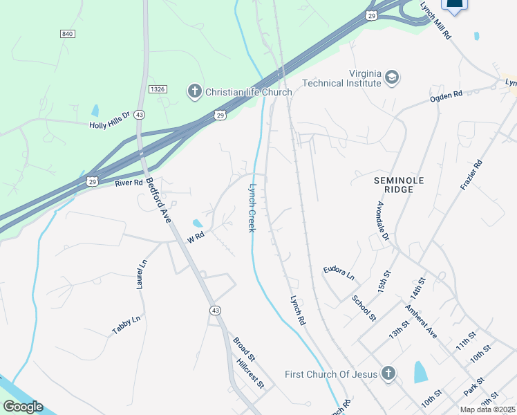 map of restaurants, bars, coffee shops, grocery stores, and more near 1296 Lynch Road in Altavista