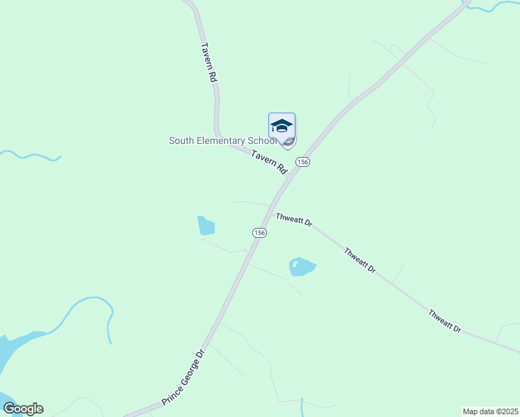 map of restaurants, bars, coffee shops, grocery stores, and more near 13600 Prince George Drive in Disputanta