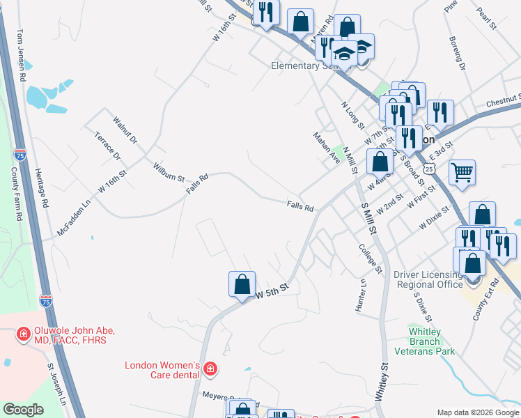 map of restaurants, bars, coffee shops, grocery stores, and more near 149 Falls Street in London