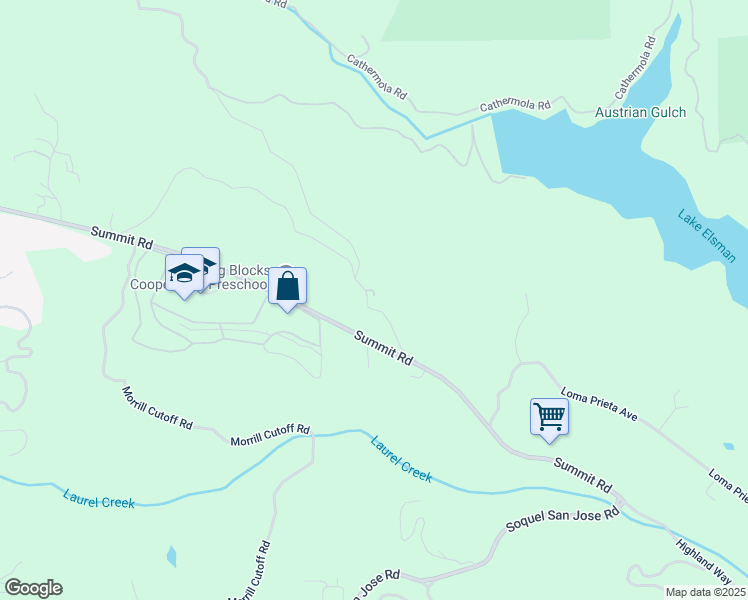 map of restaurants, bars, coffee shops, grocery stores, and more near 23460 Morrill Road in Los Gatos
