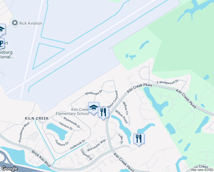 map of restaurants, bars, coffee shops, grocery stores, and more near 812 Bishop Court in Newport News