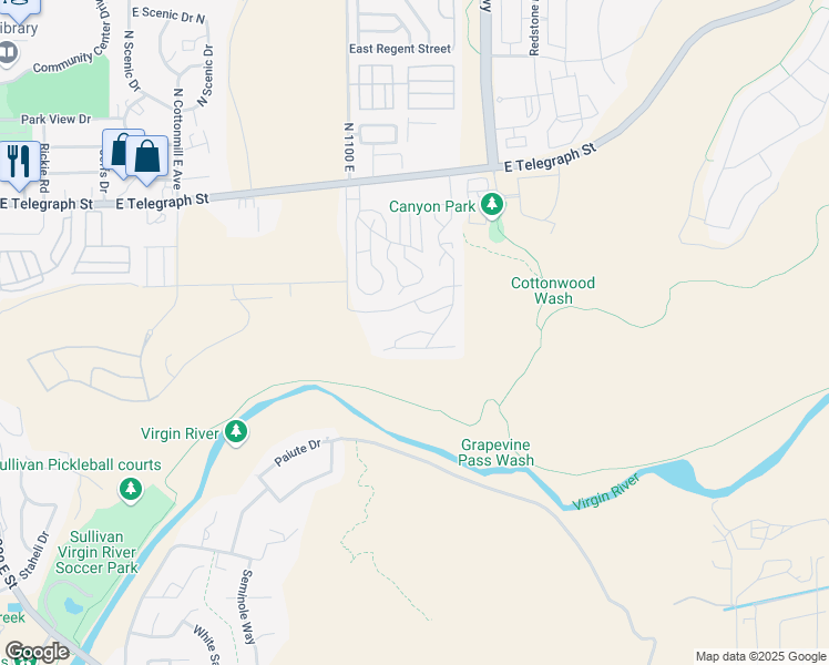 map of restaurants, bars, coffee shops, grocery stores, and more near Ridge Loop Street in Washington