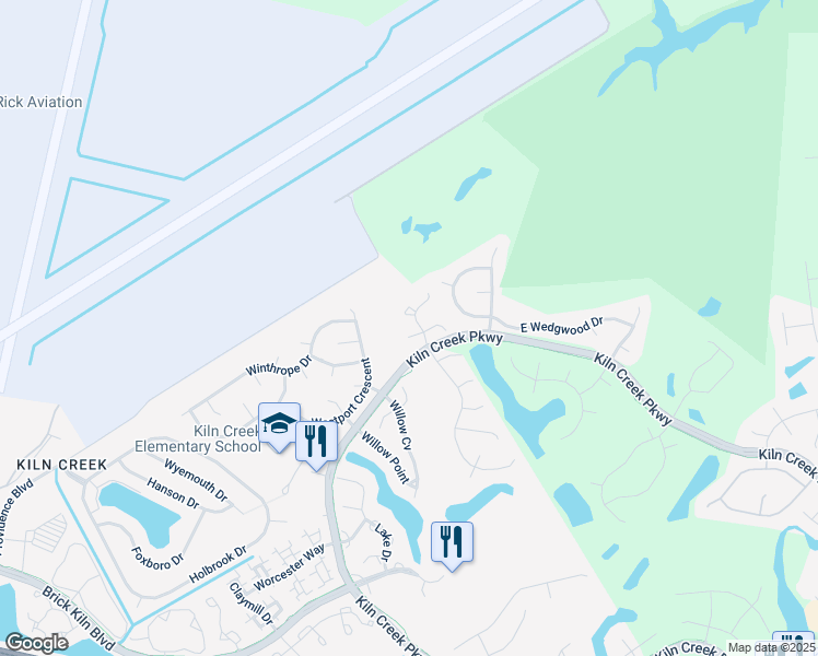 map of restaurants, bars, coffee shops, grocery stores, and more near 811 Brassie Way in Newport News