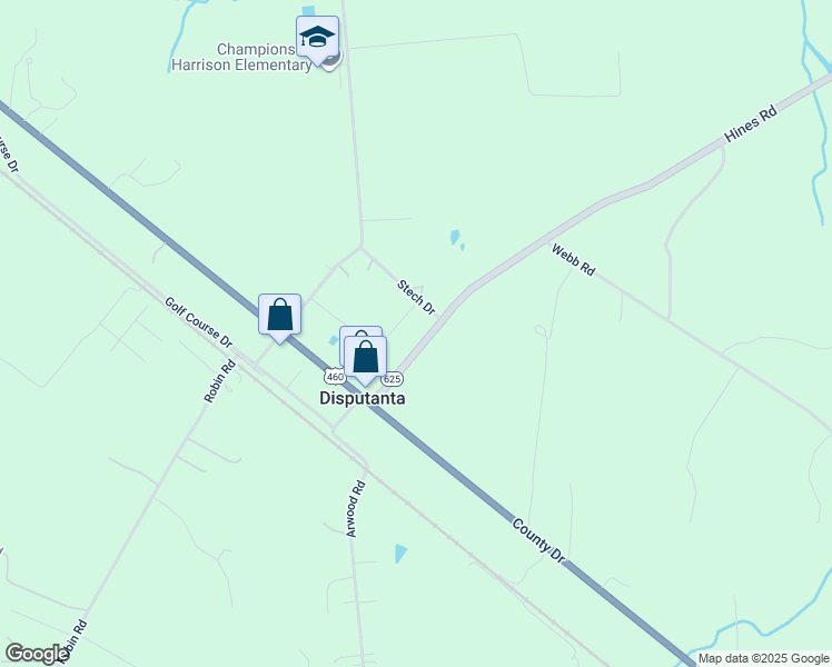 map of restaurants, bars, coffee shops, grocery stores, and more near 13512 Hines Road in Disputanta