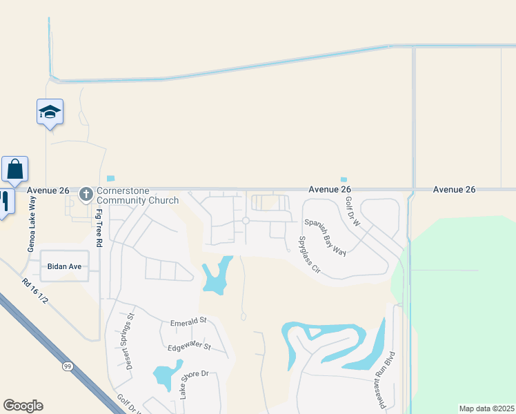 map of restaurants, bars, coffee shops, grocery stores, and more near 5001 East Robertson Boulevard in Chowchilla