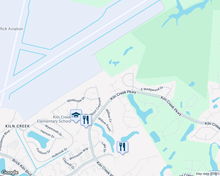 map of restaurants, bars, coffee shops, grocery stores, and more near 705 Mashie Court in Newport News