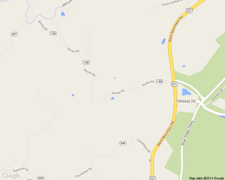 map of restaurants, bars, coffee shops, grocery stores, and more near 11115 Rocky Road in Bent Mountain