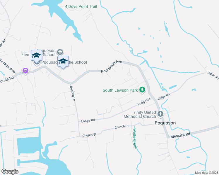 map of restaurants, bars, coffee shops, grocery stores, and more near 21 Evans Grove Road in Poquoson