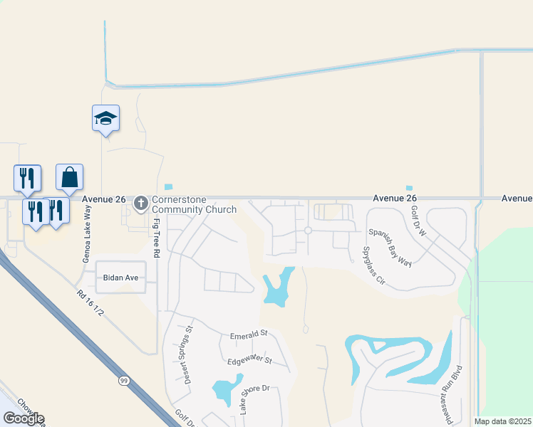 map of restaurants, bars, coffee shops, grocery stores, and more near 2460 Capri in Chowchilla