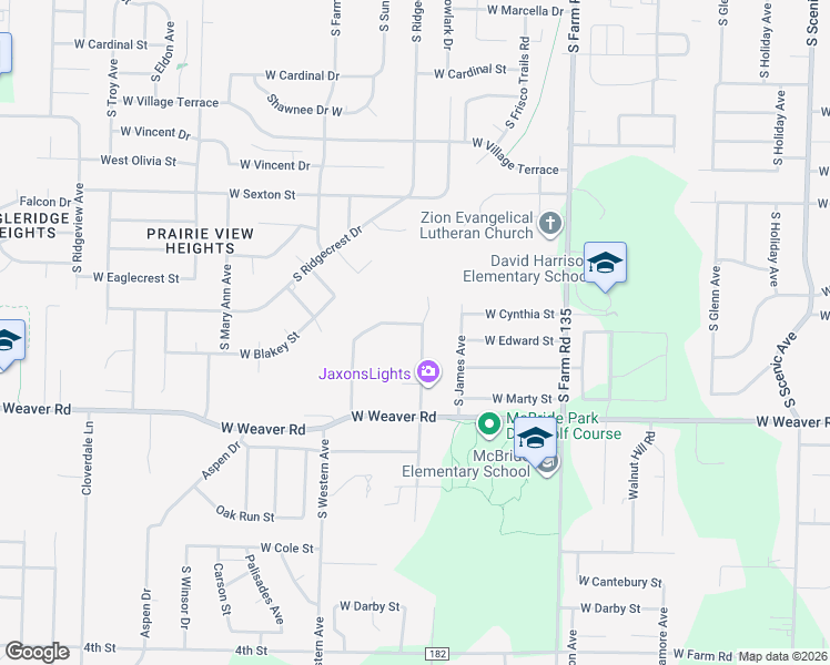 map of restaurants, bars, coffee shops, grocery stores, and more near 4837 South Tujunga Drive in Springfield