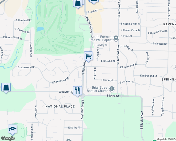 map of restaurants, bars, coffee shops, grocery stores, and more near 4804 South McCann Avenue in Springfield
