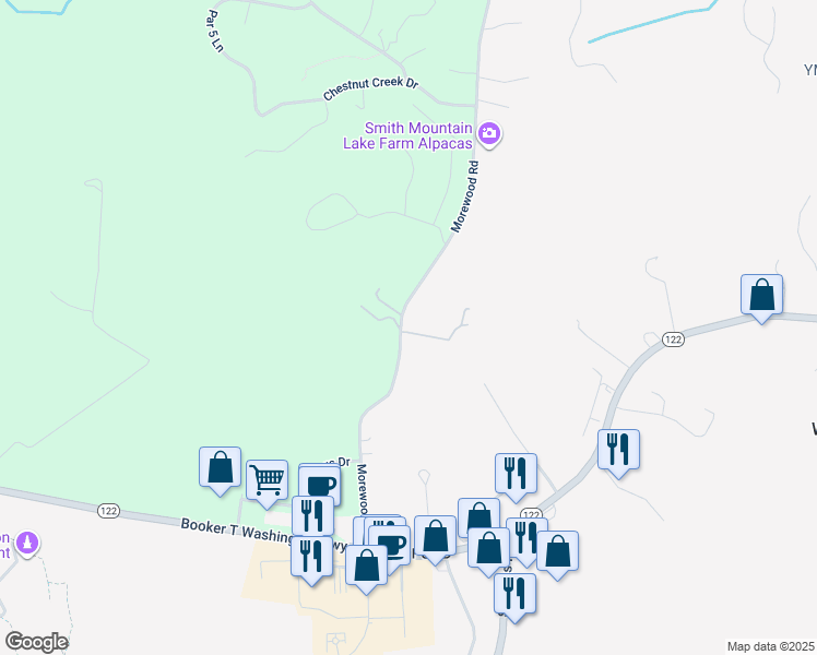 map of restaurants, bars, coffee shops, grocery stores, and more near 460 Morewood Road in Hardy