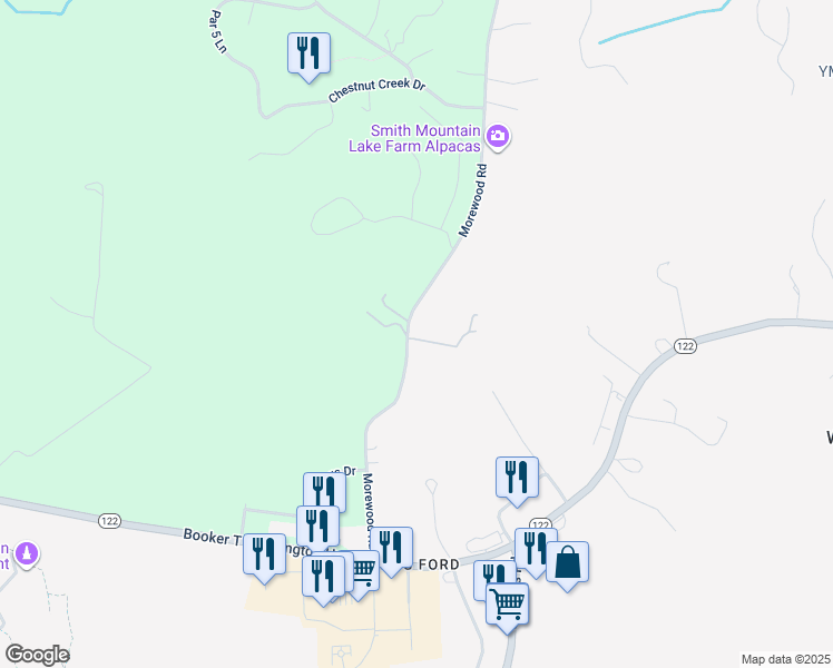map of restaurants, bars, coffee shops, grocery stores, and more near 460 Morewood Road in Hardy