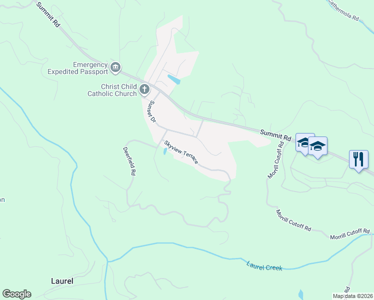 map of restaurants, bars, coffee shops, grocery stores, and more near 23447 Skyview Terrace in Los Gatos