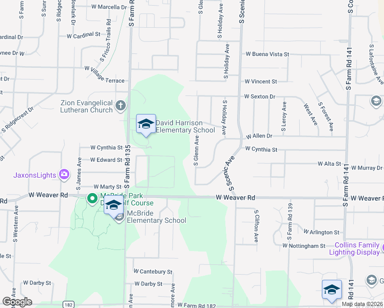 map of restaurants, bars, coffee shops, grocery stores, and more near 4845 S Glenn Ave in Springfield