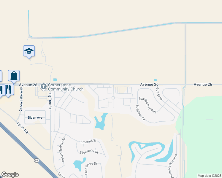 map of restaurants, bars, coffee shops, grocery stores, and more near 2310 Capri in Chowchilla