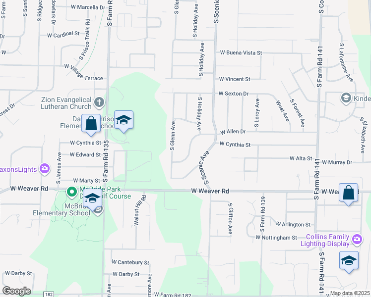 map of restaurants, bars, coffee shops, grocery stores, and more near 4846 S Glenn Ave in Springfield