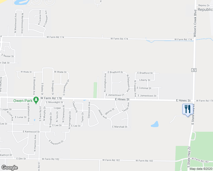 map of restaurants, bars, coffee shops, grocery stores, and more near 712 North Lexington Avenue in Republic