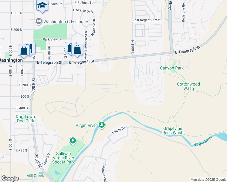 map of restaurants, bars, coffee shops, grocery stores, and more near 943 Coyote Loop in Washington