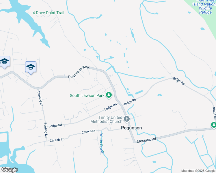 map of restaurants, bars, coffee shops, grocery stores, and more near 1214 Poquoson Avenue in Poquoson