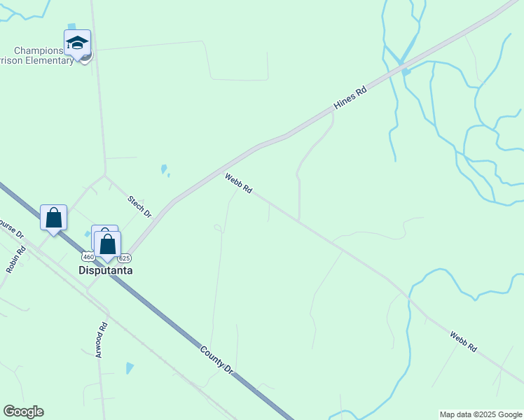 map of restaurants, bars, coffee shops, grocery stores, and more near 10603 Webb Road in Disputanta