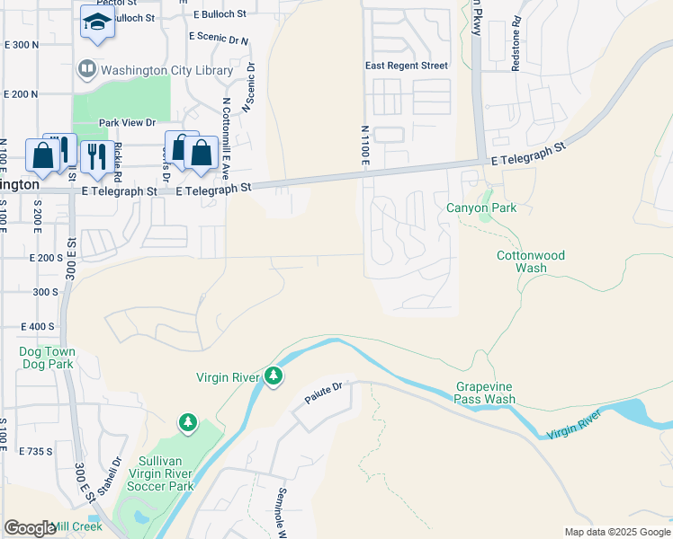 map of restaurants, bars, coffee shops, grocery stores, and more near 1033 Coyote Loop in Washington