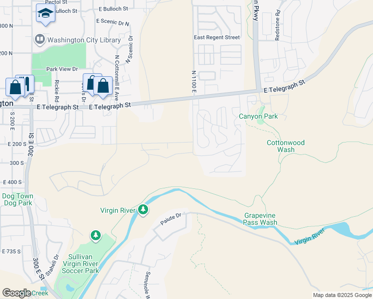 map of restaurants, bars, coffee shops, grocery stores, and more near 1071 Coyote Loop in Washington