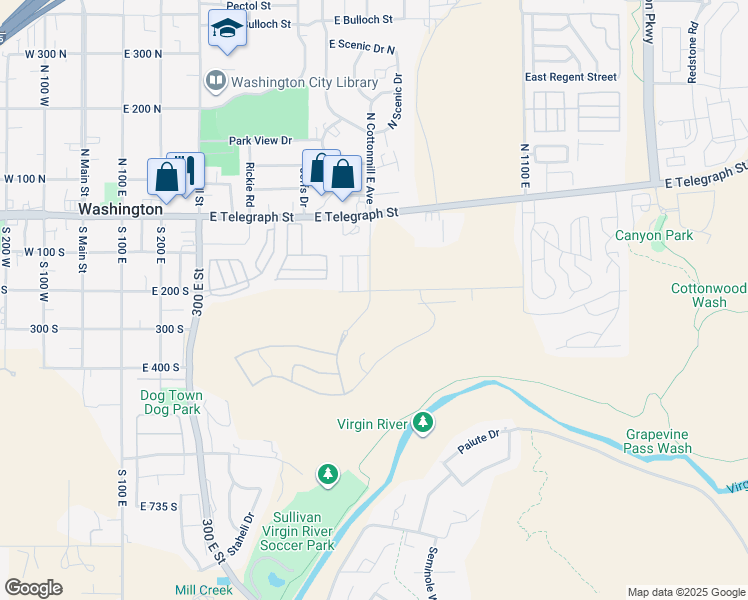 map of restaurants, bars, coffee shops, grocery stores, and more near Bella Vista Drive in Washington