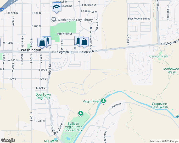 map of restaurants, bars, coffee shops, grocery stores, and more near 690 East Desert Cactus Drive in Washington