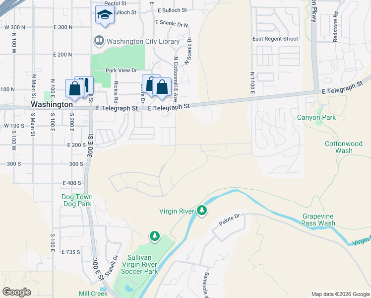 map of restaurants, bars, coffee shops, grocery stores, and more near Florence Drive in Washington