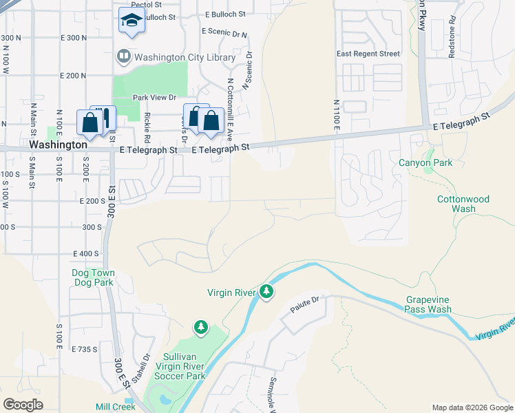 map of restaurants, bars, coffee shops, grocery stores, and more near Florence Drive in Washington
