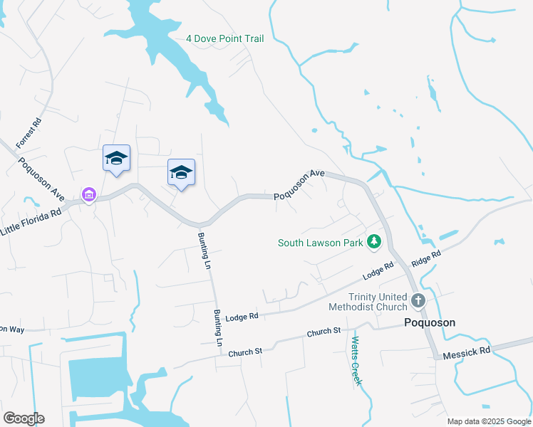 map of restaurants, bars, coffee shops, grocery stores, and more near 1112 Poquoson Avenue in Poquoson