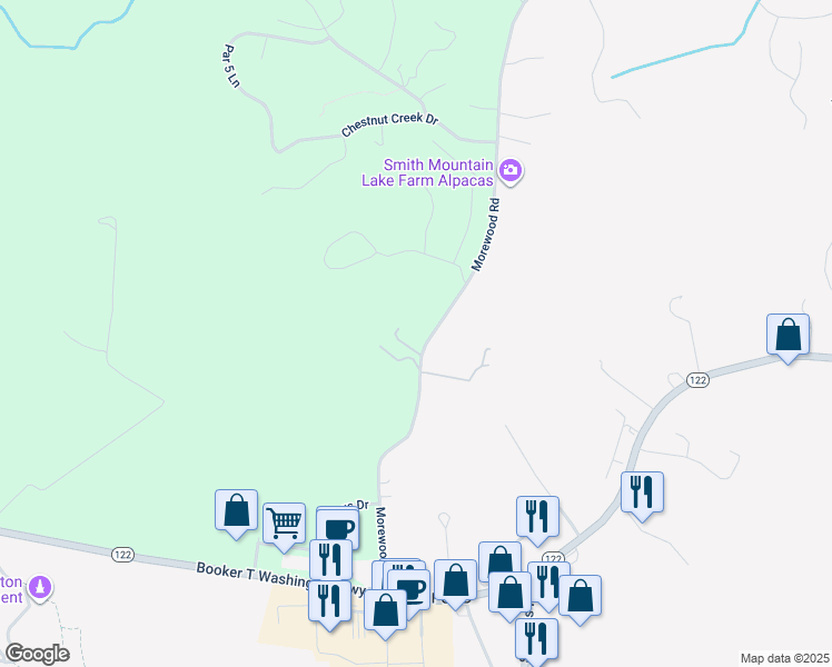 map of restaurants, bars, coffee shops, grocery stores, and more near 523 Morewood Road in Hardy