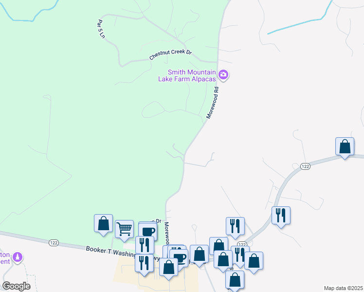 map of restaurants, bars, coffee shops, grocery stores, and more near 523 Morewood Road in Hardy