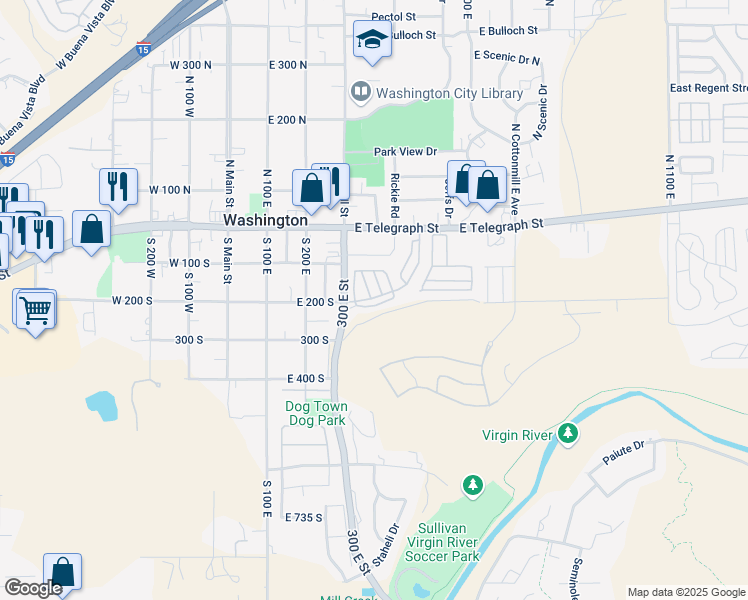 map of restaurants, bars, coffee shops, grocery stores, and more near 1148 East Telegraph Street in Washington
