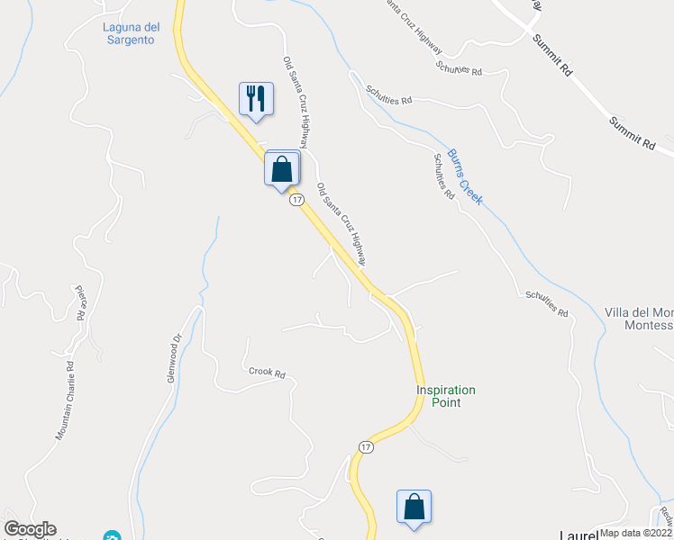 map of restaurants, bars, coffee shops, grocery stores, and more near 209 Sunset View Road in Los Gatos