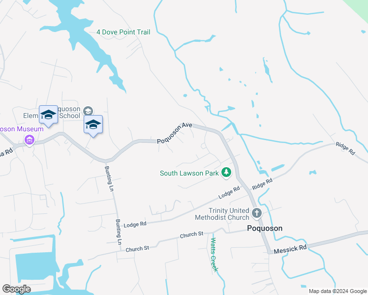 map of restaurants, bars, coffee shops, grocery stores, and more near 16 Pine Street in Poquoson