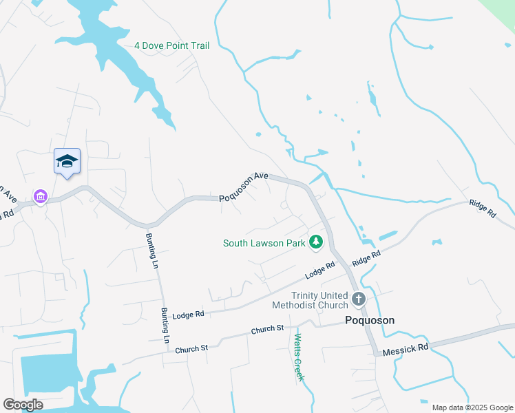 map of restaurants, bars, coffee shops, grocery stores, and more near 16 Pine Street in Poquoson