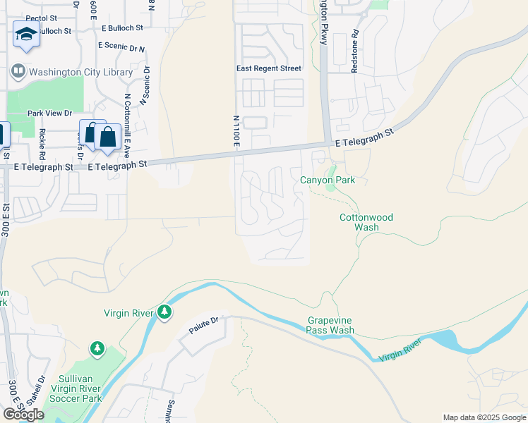 map of restaurants, bars, coffee shops, grocery stores, and more near 1160 East Telegraph Street in Washington