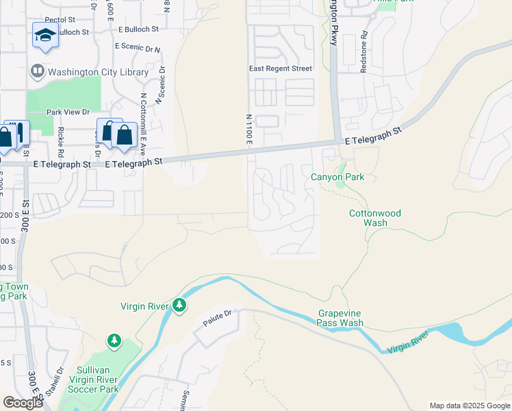 map of restaurants, bars, coffee shops, grocery stores, and more near 1160 East Telegraph Street in Washington